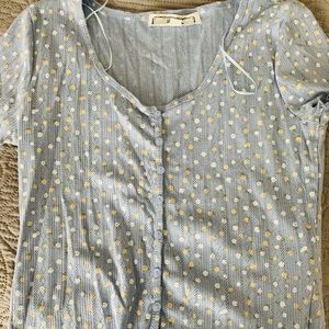 boutique blue flower shirt